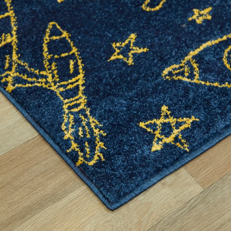 Taylor & Olive Space Rockets Kids Area Rug