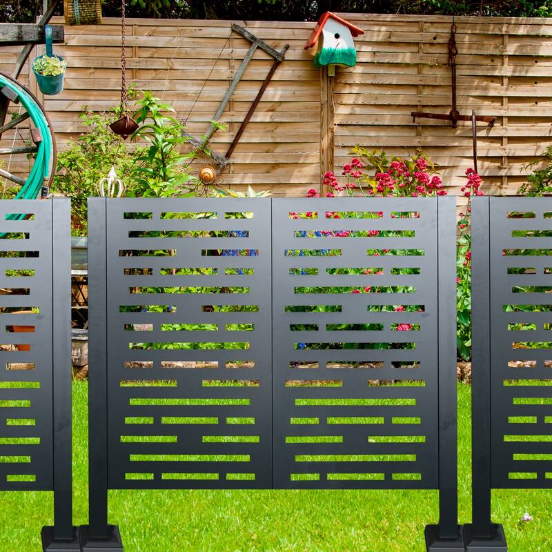 Metal Privacy Fence Cover for Outdoor Air Conditioner Units, Ideal for Concealing AC Units