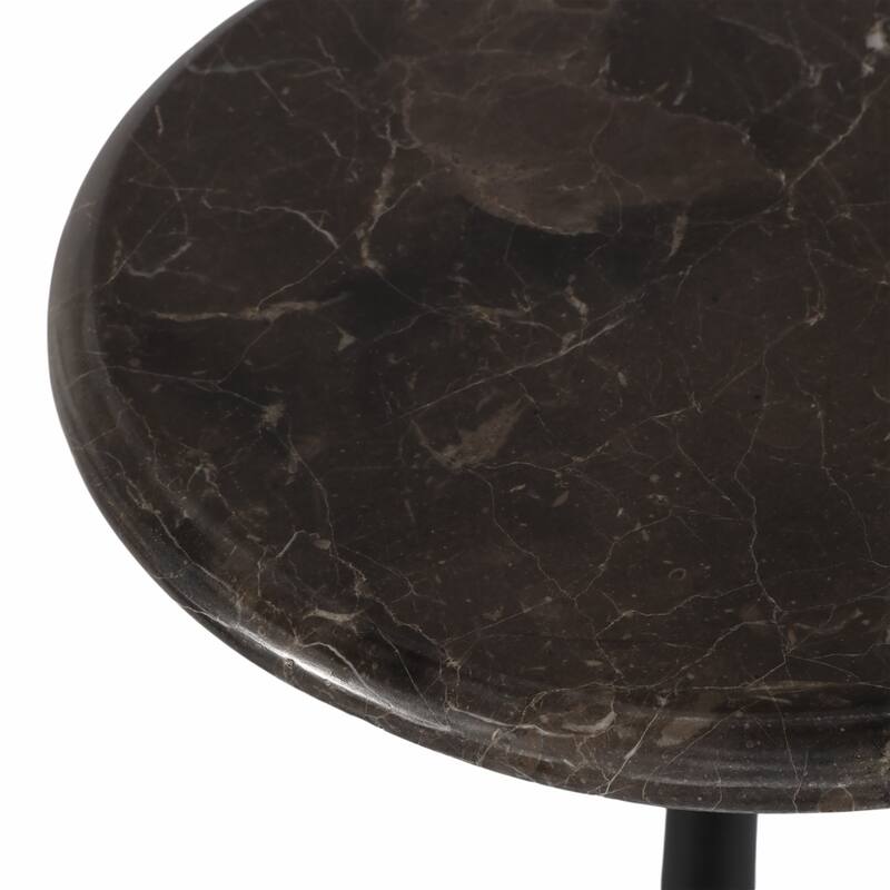 Round Accent Table - Marble Top with Ball Base - 21"