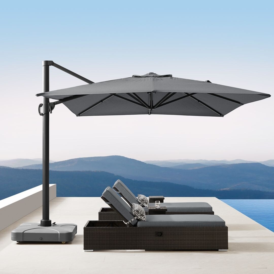 Shop Wevok 13 X 10 Ft Outdoor Sunbrella Aluminum Canopy Umbrella With Base By Havenside Home Overstock 16691427