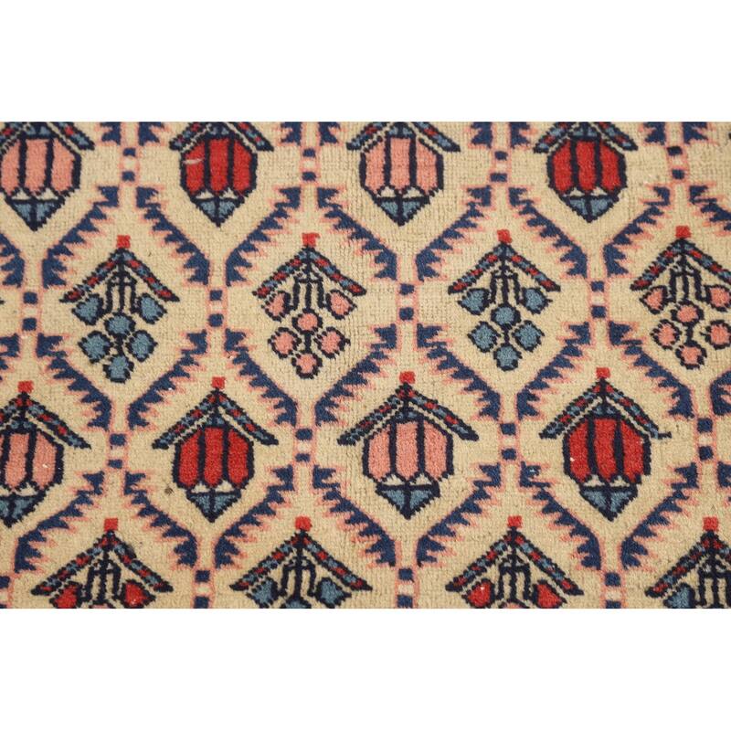 Hand Knotted Oriental 100% Wool Carpet Traditional All-Over Beige & Ivories Kazak Area Rug - 5' 2'' X 3' 5''