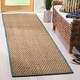 preview thumbnail 83 of 169, SAFAVIEH Natural Fiber Marina Basketweave Seagrass Rug 2'6" x 10' Runner - Natural/Light Blue