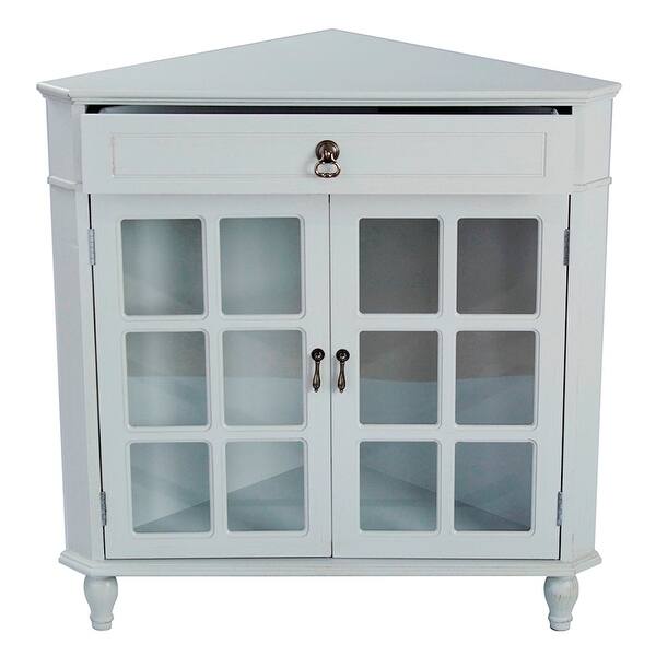 Shop 1 Drawer 2 Door Corner Cabinet W Paned Glass Inserts Mdf