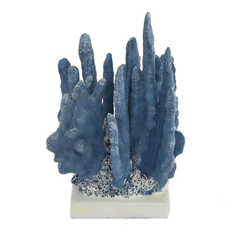 Blue or White Polystone Coral Decorative Sculpture
