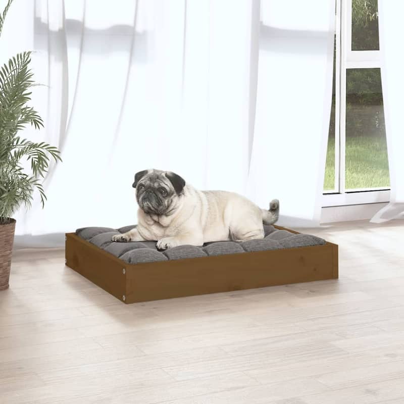 vidaXL Dog Bed Dog Sofa Bed Pet Couch Seat with Wooden Frame Solid Wood Pine - 24.2" x 19.3" x 3.5"