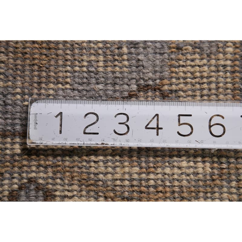 Gray Oushak Oriental Runner Rug Hand-Knotted Wool Carpet - 2'8" x 8'4"