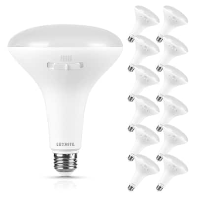 Luxrite BR40 LED Light Bulb 12W=90W 5CCT Dimmable 1080LM LED Flood Light Bulb E26 Base 12 Pack