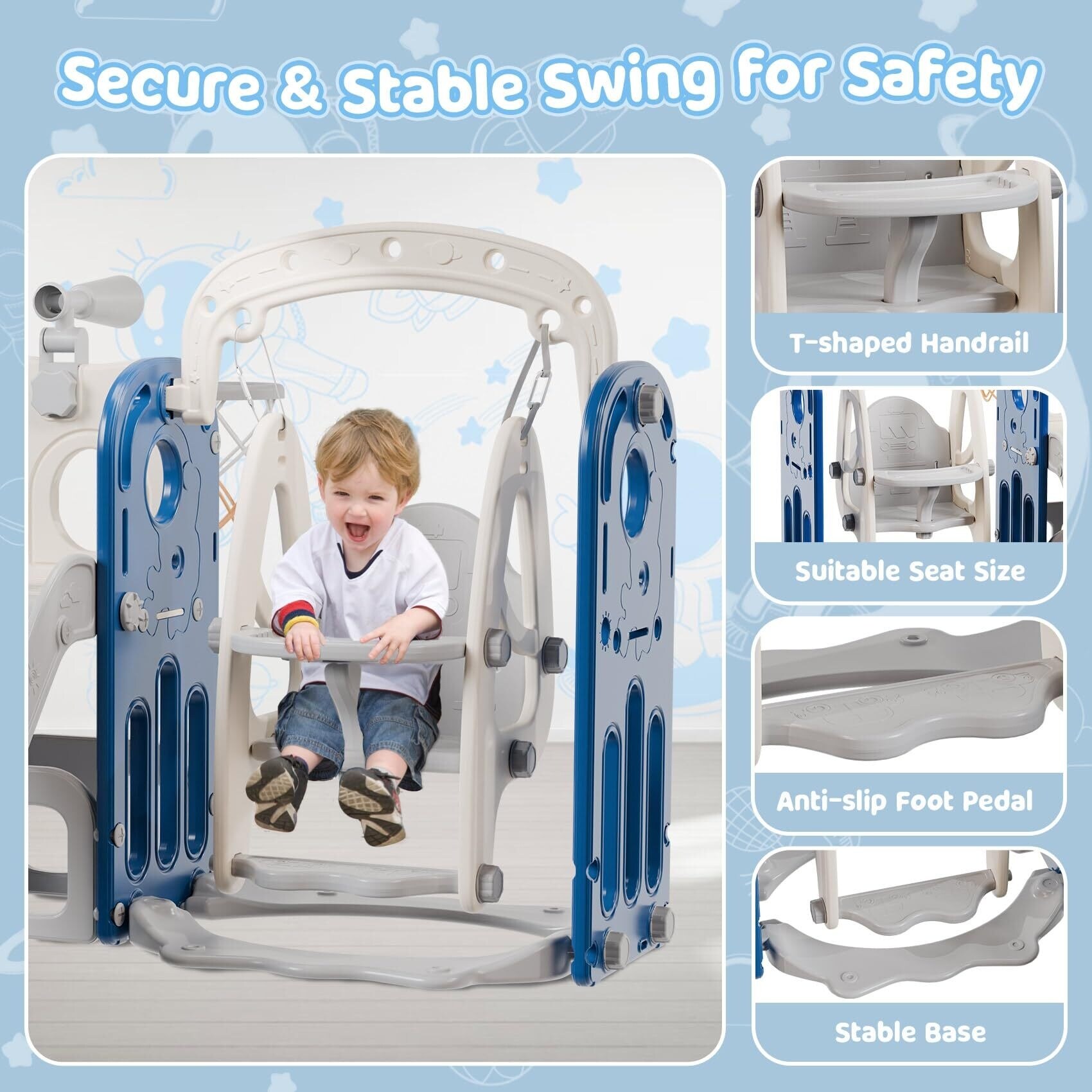 Toddler Slide and Swing Set Indoor Outdoor 6 in 1 Kids Slide for Toddlers Age 1 3 Toddler Playset Toddler Playground On Sale Bed Bath Beyond 40776534