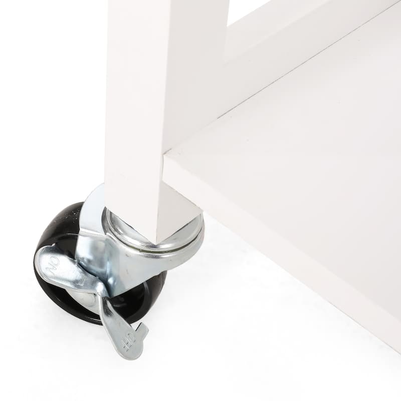 Contemporary Kitchen Island Cart with Storage Drawer, Shelves, and Towel Holder