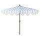 preview thumbnail 83 of 132, 9ft Half Market Umbrella, Scalloped, Crank, Tilt, UV, by JONATHAN Y Light Blue/White/White