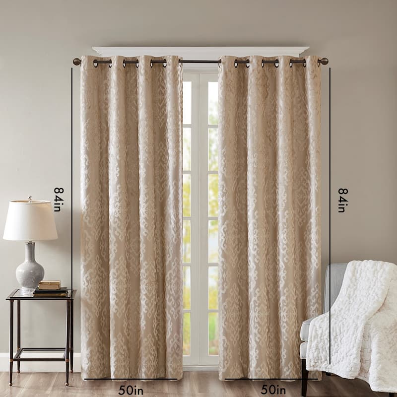 Total Blackout Grommet Top Curtain Panel Pair(2 Pcs Window Panels)