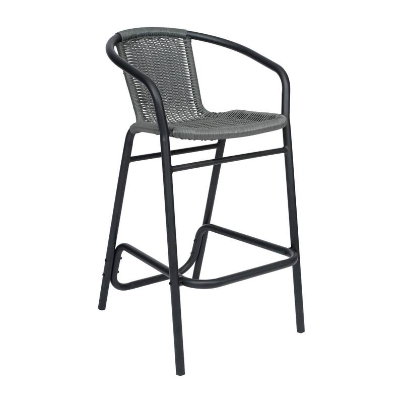 4PK Indoor/Outdoor Rattan Restaurant Barstools