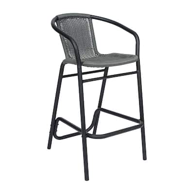 4PK Indoor/Outdoor Rattan Restaurant Barstools