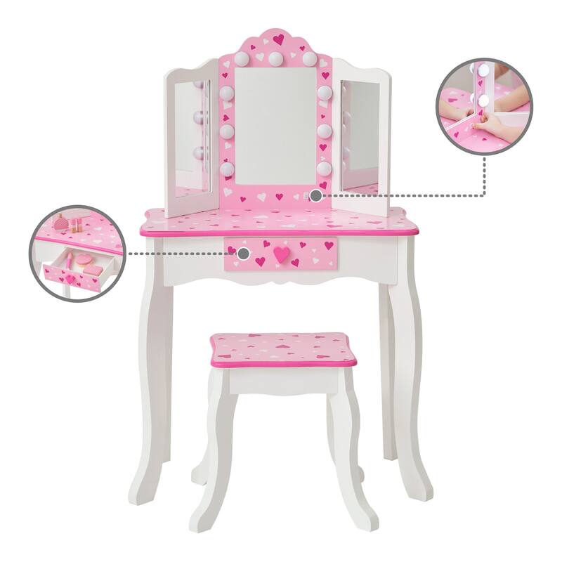 Teamson Kids- Fashion Giraffe Prints Gisele Play Vanity Set