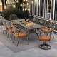 preview thumbnail 3 of 15, 9-Piece Outdoor Dining Set with 1 Table + 8 Chairs, All-Weather Aluminum Outdoor Patio Sets for Patio, Backyard, Garden
