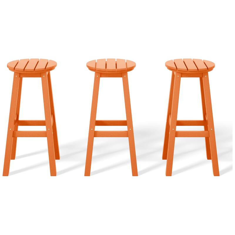 Laguna Hdpe All Weather Outdoor Patio 29" Round Bar Stool (Set Of 3)