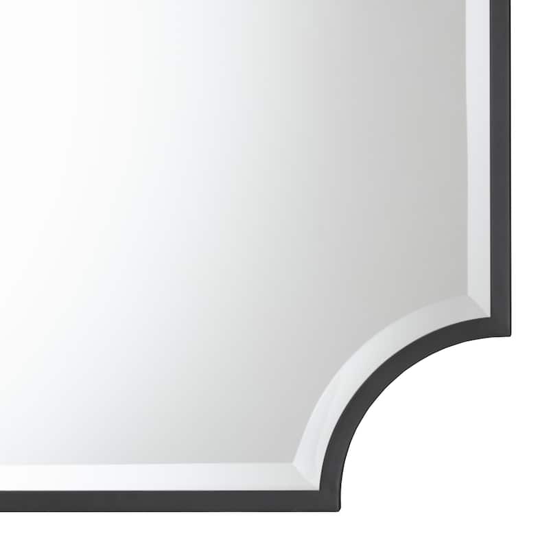 Parcenet Modern Black Finished Metal Accent Wall Mirror