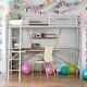 preview thumbnail 2 of 7, Full Size Loft Bed With Built-in Desk And Shelf for Home