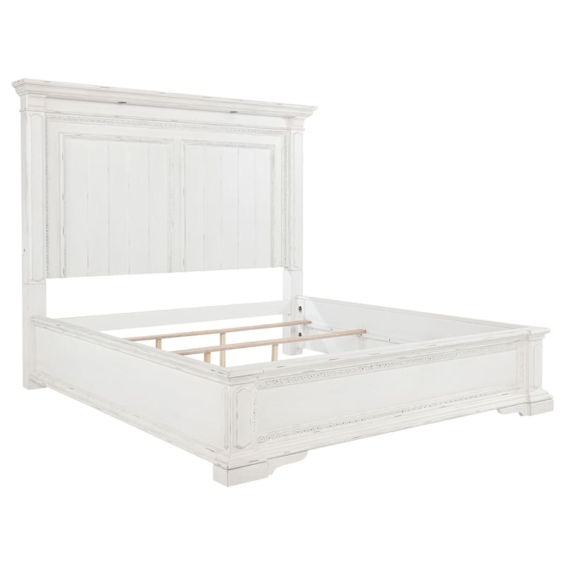 McKinney LED Light Panel Bed Vintage White - Queen