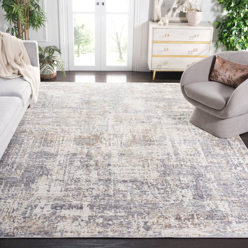 SAFAVIEH Shivan Remziye Modern Abstract Rug - 10' x 13' - Ivory/Grey