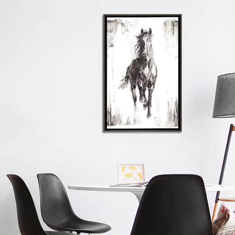 iCanvas "Rustic Black Stallion I" by Ethan Harper Framed