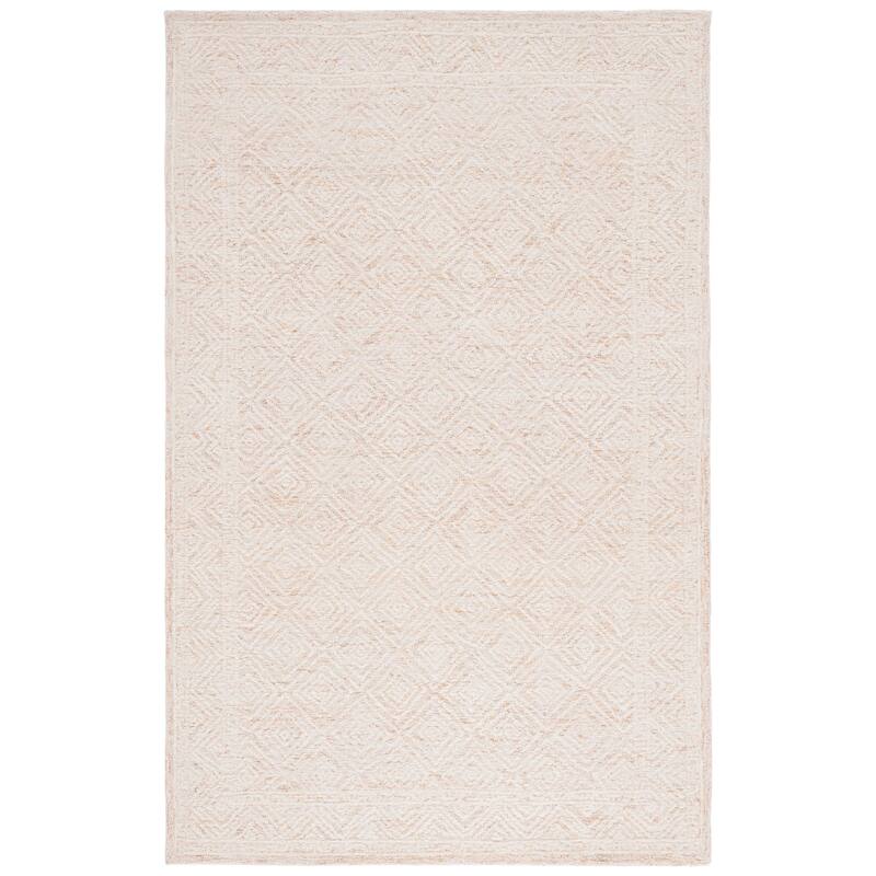 SAFAVIEH Handmade Pine Alfrid Modern & Contemporary Wool Rug - 6' x 9' - Ivory/Orange