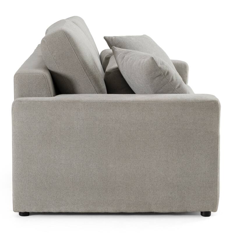 Divani Casa Loki Modern Grey Fabric 3-Seat Sofa