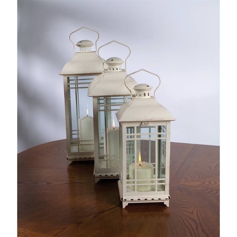 Metal Lantern (Set of 3) - 8.5 x 19.25; 7.5 x 16.25; 6.25 x 13.25