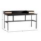 preview thumbnail 2 of 4, Harmony Modern Black Oak Writing Desk With Iron Base with Natural Oak Veneer Drawer Fronts