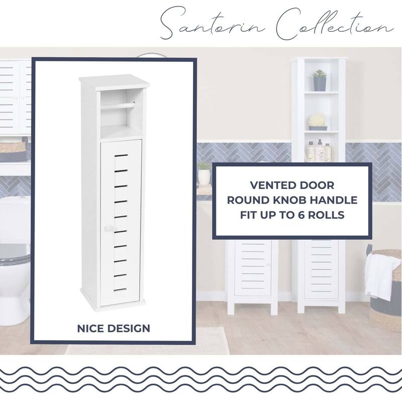 Toilet Paper Storage Cabinet with Dispenser Toilet Organizer - 7.2'L x 7.2"W x 29.9"H