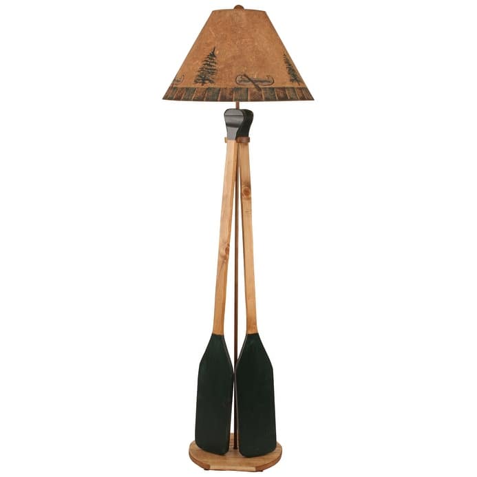 Rustic 2-Paddle Floor Lamp