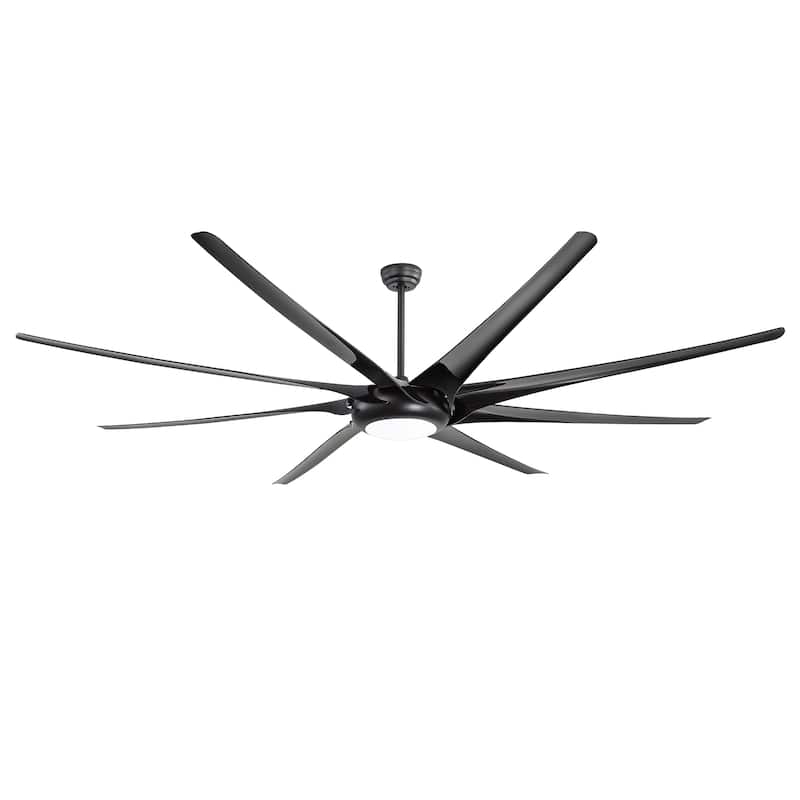 Large 100" Black Integrated LED Ceiling Fan with Light and Remote(8-Blade)