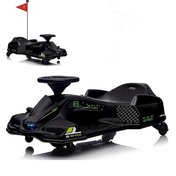slide 2 of 18, 12V Ride-On Drift Car for Kids, Electric Go-Kart with Variable Speed