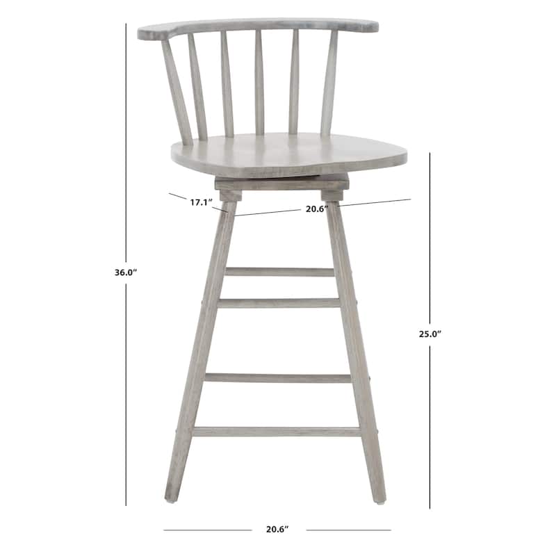SAFAVIEH Gunnlaug Swivel 25-inch Counter Stool - 21 In. W x 17 In. D x 36 In. H - 21Wx17Dx36H