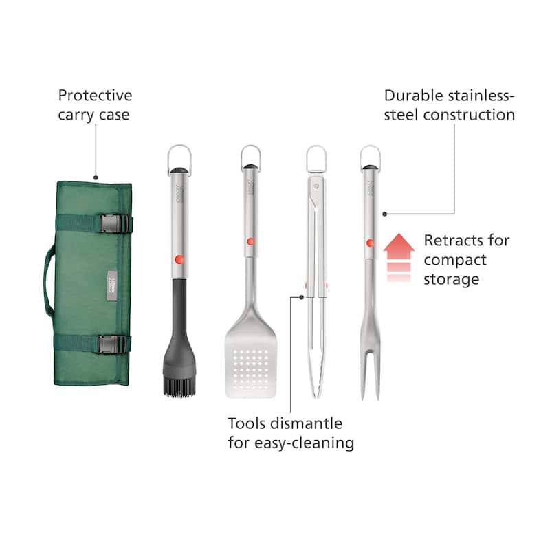 Joseph Joseph GrillOut 4-piece BBQ Tool Set with Storage Case