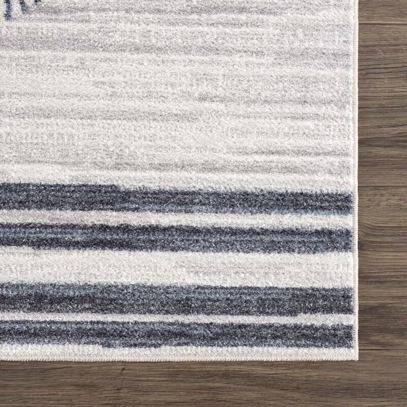Hauteloom Thad Living Room, Bedroom Machine Washable Area Rug - Farmhouse - Medium Gray, Black, Gray - 2' x 3'