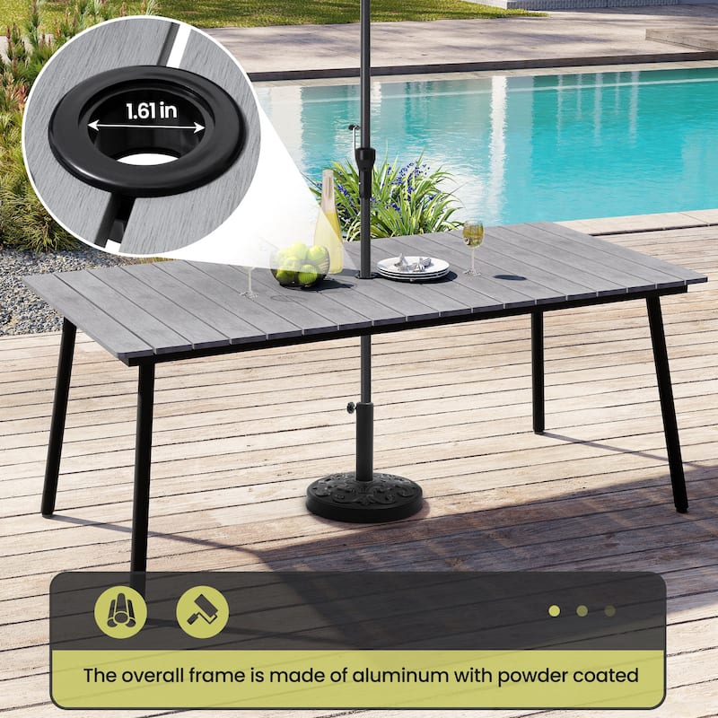 7/9-Piece Outdoor Patio Dining Set Aluminum Rectangular Dining Table and Folding Chairs