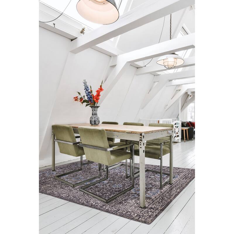 ECARPETGALLERY Hand-knotted Jules Serapi Dark Grey Wool Rug - 5'5 x 7'7