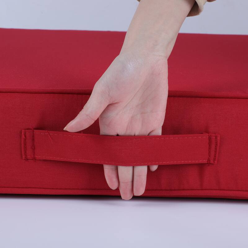 24x24 Inch Outdoor Deep Seat Cushion Set-Waterproof Fade-Resistant Patio With Removable Covers,Adjustable Straps & Handles