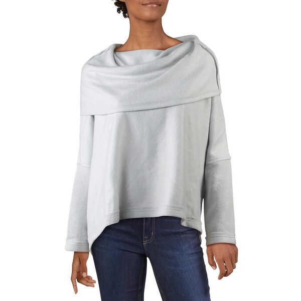 Free people women's oversized drop shoulder split back long sleeve cowl neck pullover sweater clearance