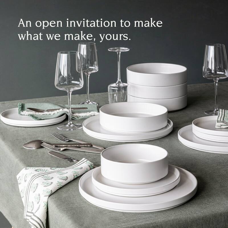 over&back Stackable Semi-Matte Stoneware Dinnerware