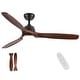 preview thumbnail 49 of 157, YUHAO SylvanAir Modern 52 in. Flush Mount Outdoor/Indoor Ceiling Fan with 3 Solid Wood Blades and DC Reversible Motor SylvanAir Ⅴ52 Inches - Black