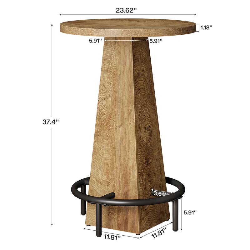 37.4" High Bar Table, Round Pub Table for Small Bars, Dining Room