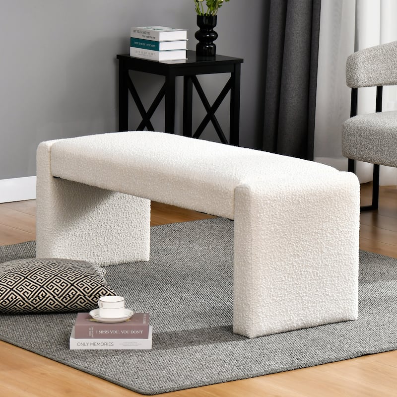 Couture 48" L Boucle Upholstered Dining Bench