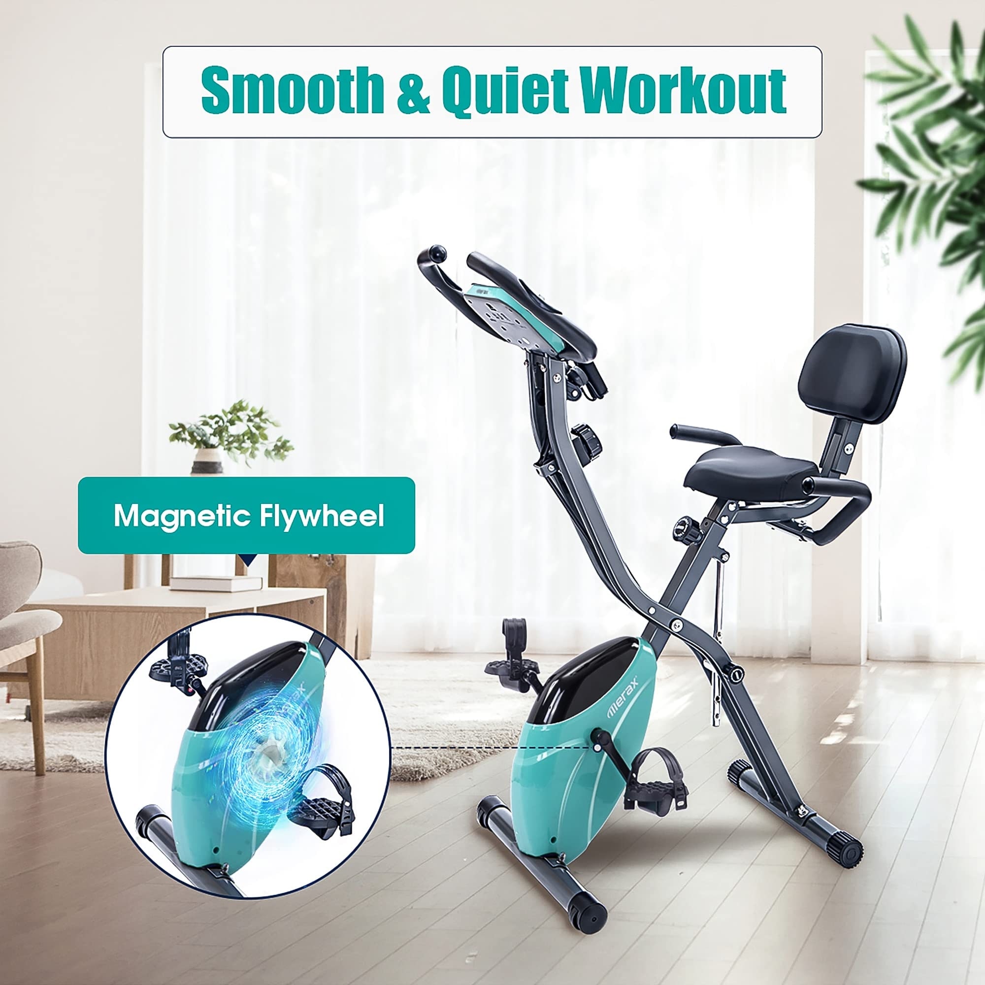 Merax 3 in 1 adjustable folding exercise bike convertible magnetic upright recumbent bike with arm bands 2025