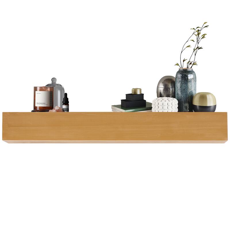 60" Fireplace Mantel Fir Wood Wall-Mounted & Floating Shelf