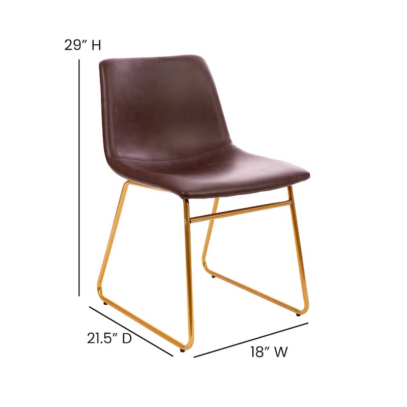18 Inch Indoor Dining Table Chairs, LeatherSoft Upholstery-Set of 2