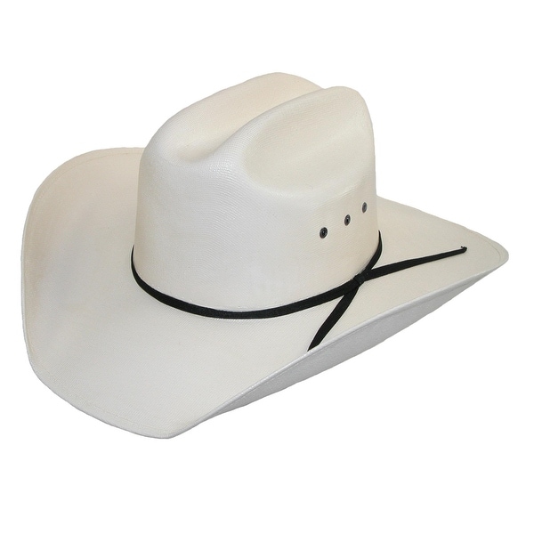 CTM® Men's White Canvas Cowboy Western Hat