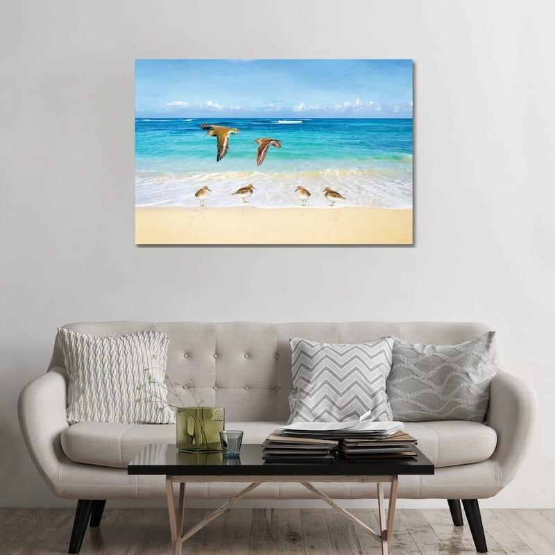 iCanvas "Sandpiper Ocean Beach Party" by Laura D Young Canvas Print - 32x48x1.5