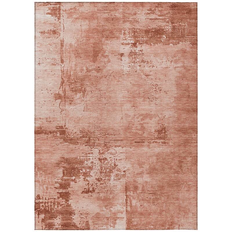 Machine Washable Indoor/ Outdoor Abstract Modern Chantille Rug
